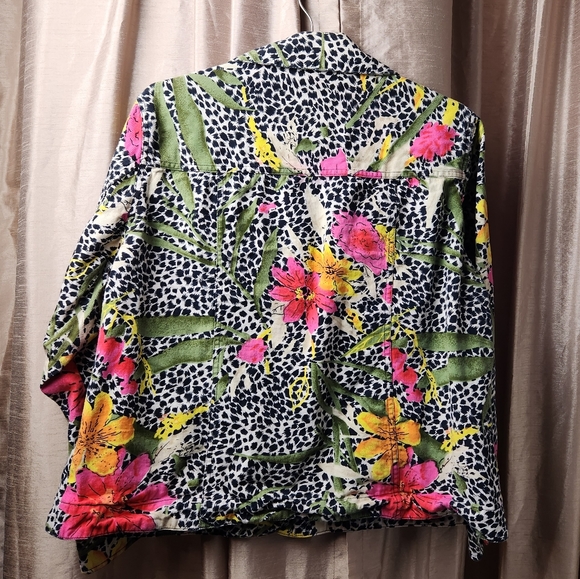 Studio Works - Leppard and Floral Print Jacket with pockets - Picture 9 of 9